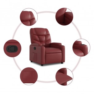 Fauteuil inclinable Rouge bordeaux Similicuir
