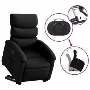 Fauteuil inclinable électrique noir similicuir
