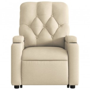 Fauteuil inclinable de massage Crème Tissu
