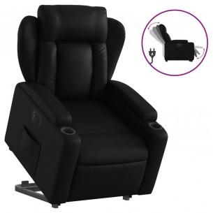 Fauteuil inclinable électrique noir similicuir