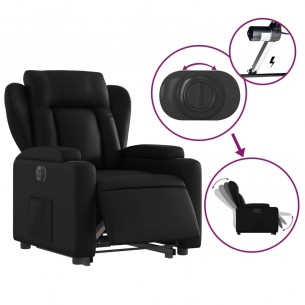 Fauteuil inclinable électrique noir similicuir