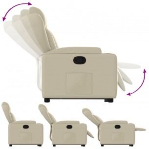 Fauteuil inclinable Crème Similicuir