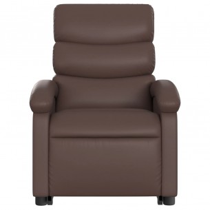 Fauteuil inclinable électrique marron similicuir