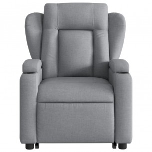 Fauteuil inclinable de massage électrique Gris clair Tissu