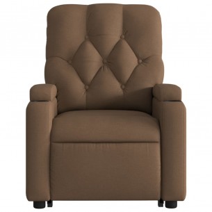 Fauteuil inclinable de massage électrique Marron Tissu