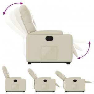 Fauteuil inclinable Crème Similicuir