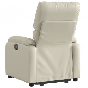 Fauteuil inclinable de massage Crème Similicuir