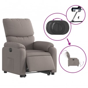 Fauteuil inclinable électrique taupe tissu