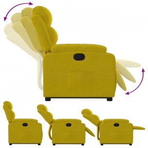 Fauteuil inclinable Jaune Velours