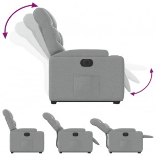 Fauteuil inclinable électrique gris clair tissu