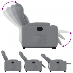Fauteuil inclinable Gris clair Tissu