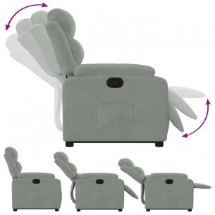 Fauteuil inclinable Gris clair Velours