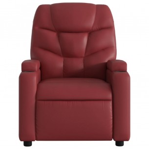 Fauteuil inclinable de massage électrique rouge bordeaux