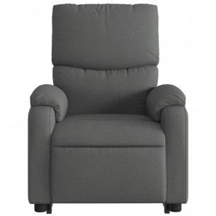 Fauteuil inclinable de massage électrique Gris foncé Tissu