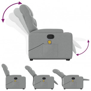 Fauteuil de massage inclinable Gris clair Tissu