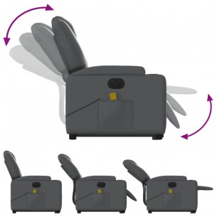 Fauteuil inclinable de massage électrique gris similicuir