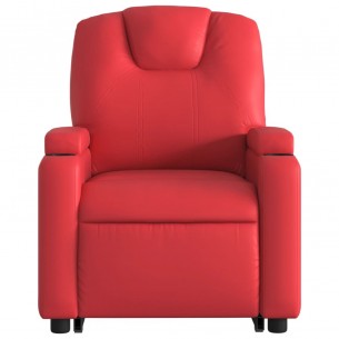 Fauteuil inclinable électrique rouge similicuir