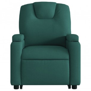 Fauteuil inclinable de massage Vert foncé Tissu