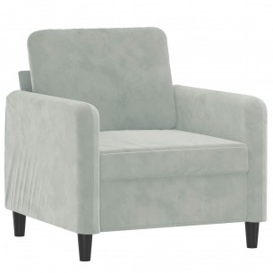 Fauteuil Gris clair 60 cm Velours