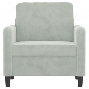 Fauteuil Gris clair 60 cm Velours