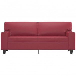 Canapé à 2 places Rouge bordeaux 140 cm Similicuir