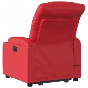 Fauteuil inclinable de massage électrique rouge similicuir