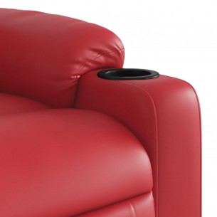 Fauteuil inclinable de massage électrique rouge similicuir