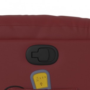 Fauteuil inclinable de massage Rouge bordeaux Similicuir