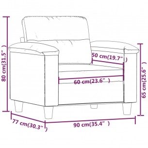 Fauteuil Noir 60 cm Similicuir