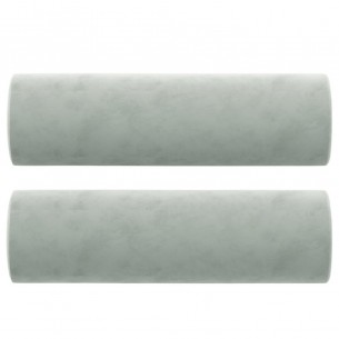 Canapé 3 places avec oreillers gris clair 180 cm velours