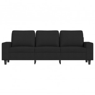 Canapé à 3 places Noir 180 cm Tissu