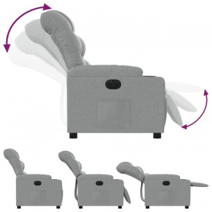 Fauteuil inclinable électrique Gris clair Tissu