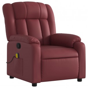 Fauteuil de massage inclinable Rouge bordeaux Similicuir