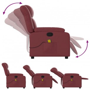 Fauteuil de massage inclinable Rouge bordeaux Similicuir