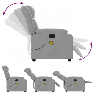 Fauteuil de massage inclinable Gris clair Tissu