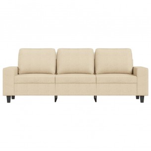 Canapé à 3 places Crème 180 cm Tissu