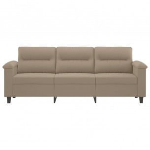Canapé à 3 places Taupe 180 cm Tissu microfibre