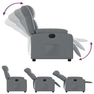Fauteuil inclinable électrique Gris Similicuir