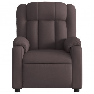 Fauteuil de massage inclinable électrique Marron foncé Tissu