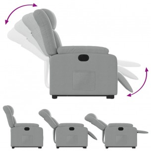Fauteuil inclinable électrique gris clair tissu