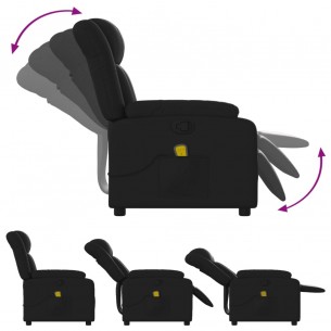 Fauteuil de massage inclinable Noir Similicuir