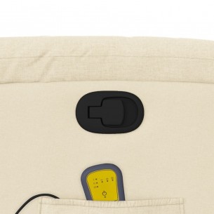 Fauteuil inclinable de massage Crème Tissu