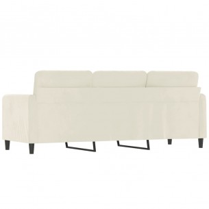 Canapé à 3 places Crème 180 cm Velours
