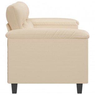 Canapé à 2 places Crème 140 cm Tissu microfibre