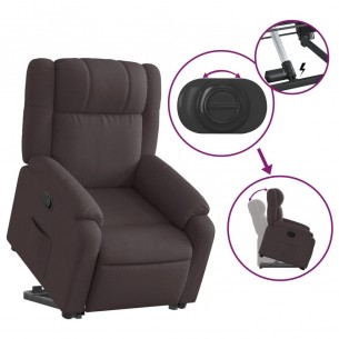 Fauteuil inclinable marron foncé tissu