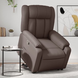 Fauteuil inclinable marron similicuir