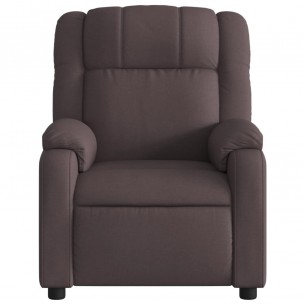Fauteuil inclinable électrique Marron foncé Tissu