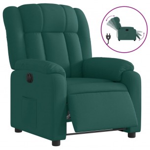 Fauteuil inclinable électrique Vert foncé Tissu