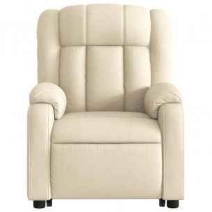 Fauteuil inclinable électrique crème tissu