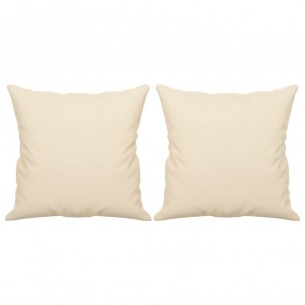 Canapé 3 places avec oreillers beige 180 cm tissu microfibre